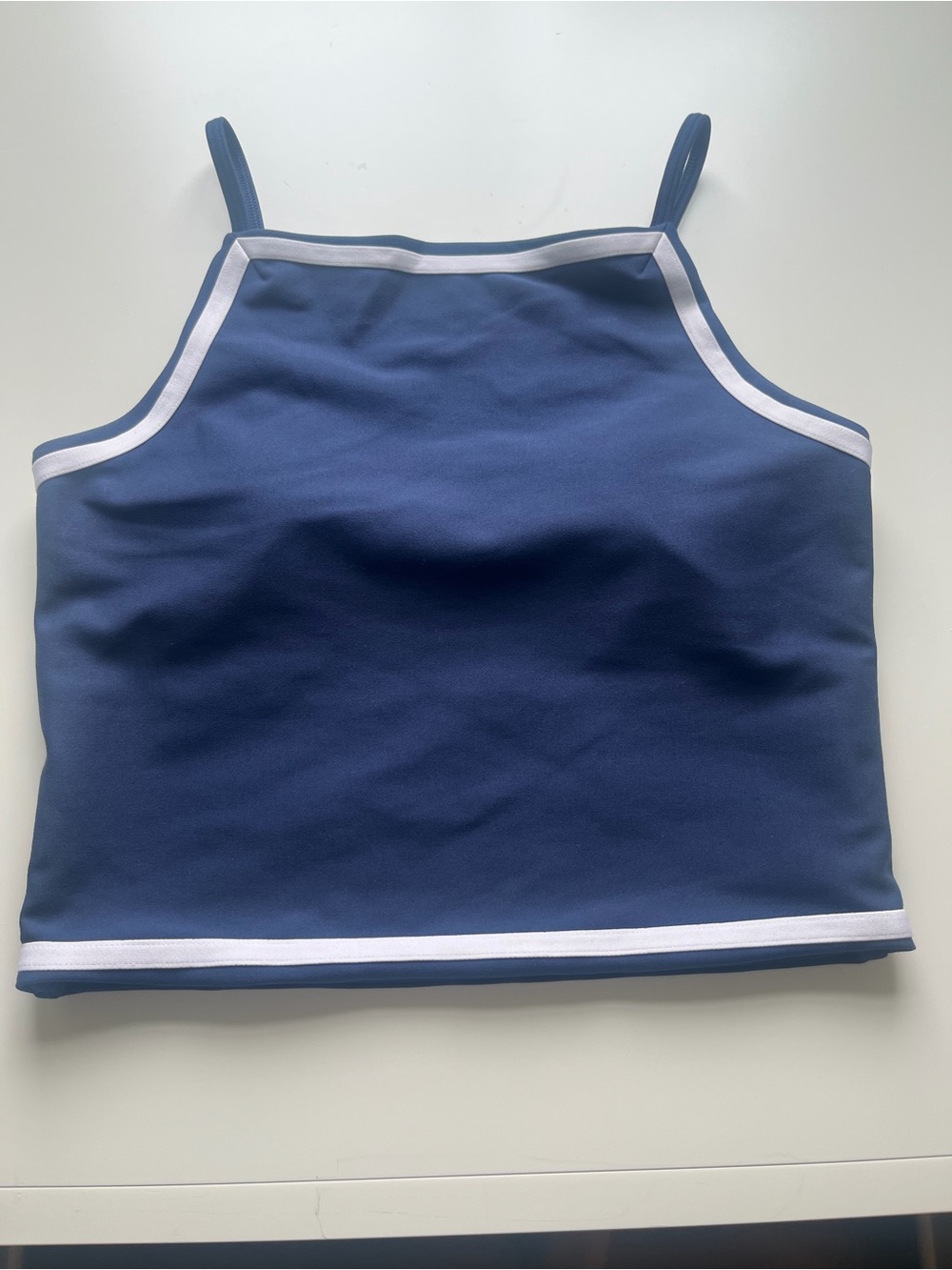 Women’s Navy Blue Tank Top with White Trim